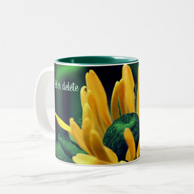 Tasse 2 Couleurs Black Eyed Susan Abstrait Floral Personnalisé (Devant gauche)