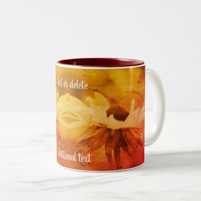 Tasse 2 Couleurs Black Eyed Susan Flower Art personnalisé (Devant droit)
