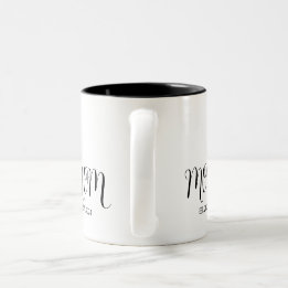 Tasse 2 Couleurs Black Graceful Script Established New Mom