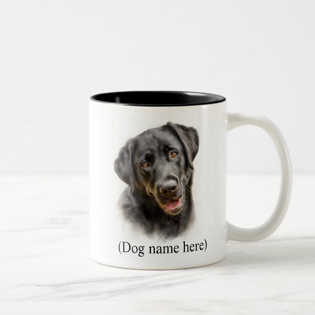 Tasse 2 Couleurs Black Lab Dog Mom Personalized Gift (Droit)