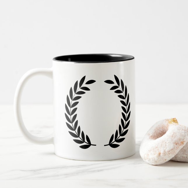 Tasse 2 Couleurs Black Laurel Wreath Classic Victory. (Avec donut)