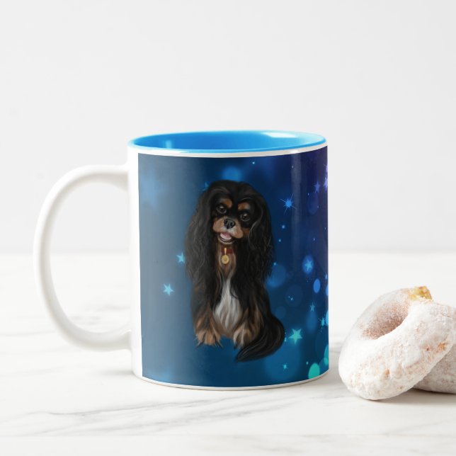 Tasse 2 Couleurs Black & Tan Cavalier King Charles Spaniel (Avec donut)