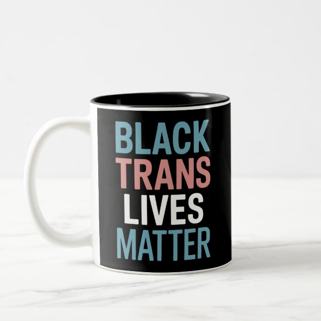 Tasse 2 Couleurs Black Trans LGBTQ Support Vit Matière Transgenre (Gauche)