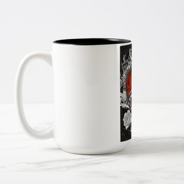 Tasse 2 Couleurs "Blackened Bonds: Gun, Bracelet, Heart Inferno" (Gauche)