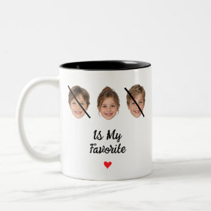Tasse 2 Couleurs Blague préférée pour enfant 3 Visage personnalisé