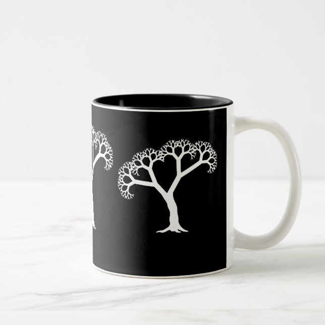 Tasse 2 Couleurs Blanc d'arbre de fractale (Droit)