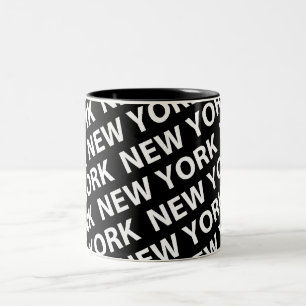 Tasse 2 Couleurs Blanc de motif de New York