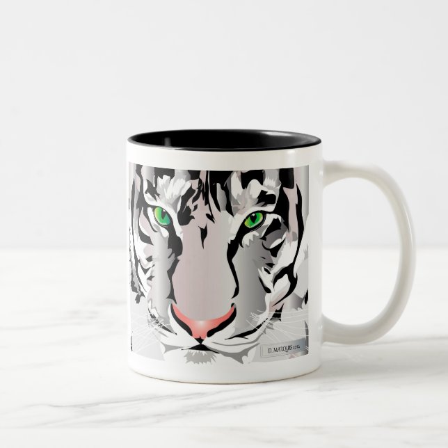 TASSE 2 COULEURS BLANC DE TIGRE/MUG GRIS (Droit)