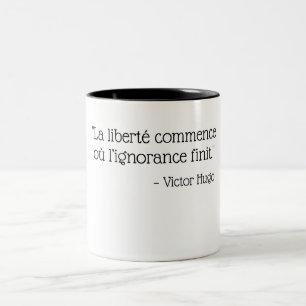 Tasse 2 Couleurs Blanc&noir - citation Victor Hugo