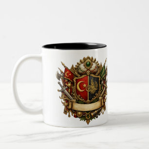 Tasse 2 Couleurs Blason Royal Ottoman & Citation de l'Héritage