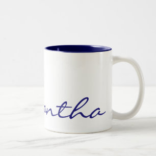 Tasse 2 Couleurs bleu à la mode chic moderne simple élégant de