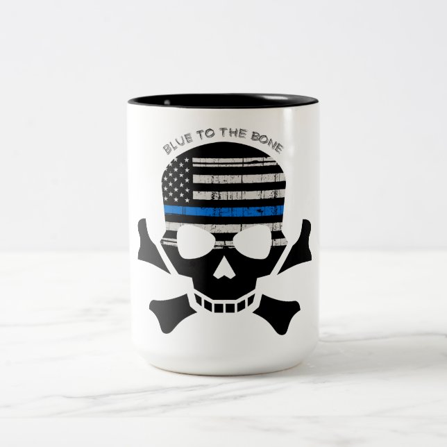 Tasse 2 Couleurs Bleu à os (noir) (Centre)