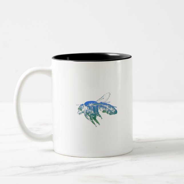 Tasse 2 Couleurs Bleu d'abeille (Gauche)