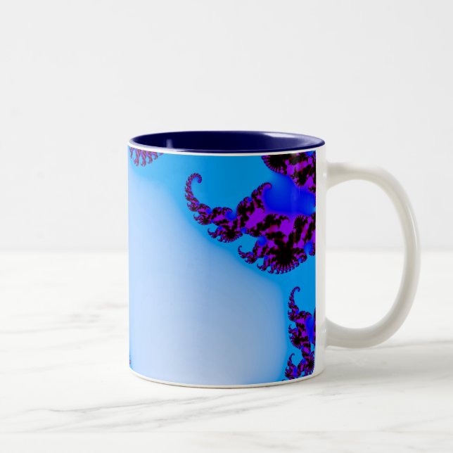 Tasse 2 Couleurs bleu fractal (Droit)