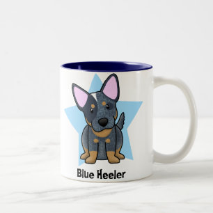 Tasse 2 Couleurs Bleu Heeler d'étoile de Kawaii