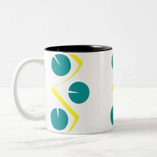 Tasse 2 Couleurs Bleu jaune Abstrait 2 (Gauche)