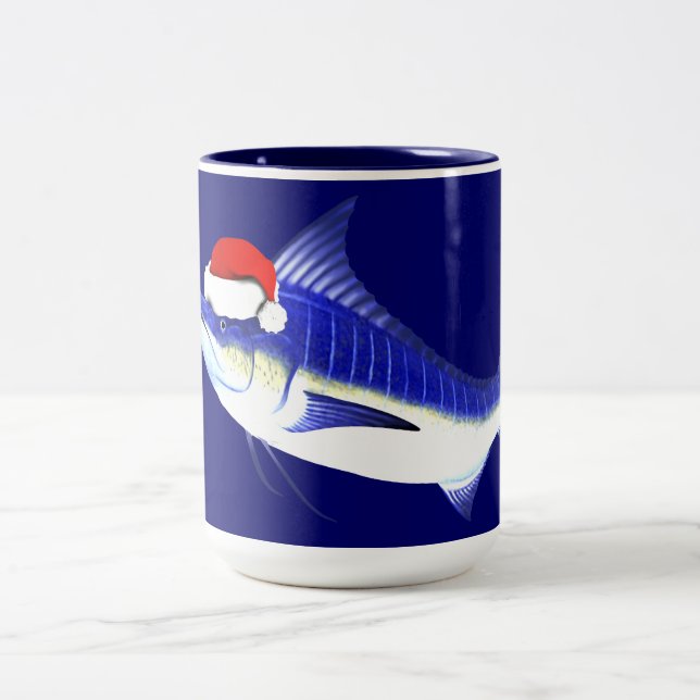 Tasse 2 Couleurs Bleu Marlin Santa Claus (Centre)