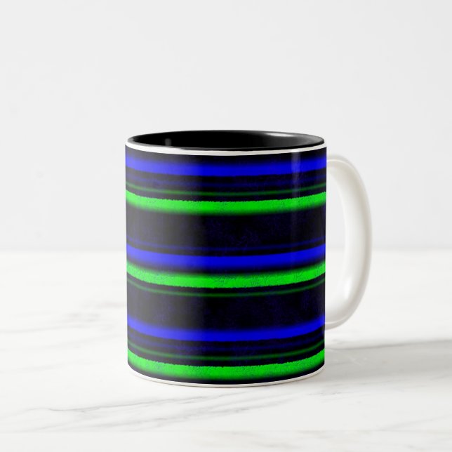 Tasse 2 Couleurs Bleu Noir Grandes Vertes (Devant droit)