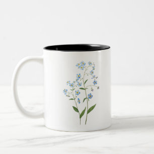 Tasse 2 Couleurs bleu oubliez moi pas fleurs 2021 aquarelle