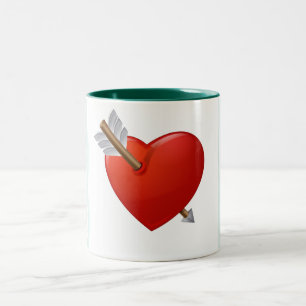 Tasse 2 Couleurs Bleu - Percé Valentine Coeur