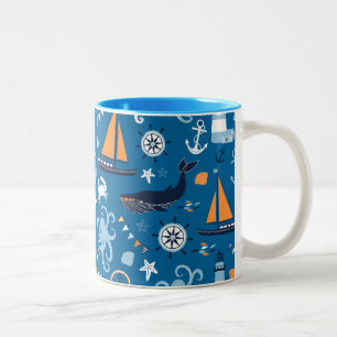 Tasse 2 Couleurs Bleu profond Toutes les choses Nautiques