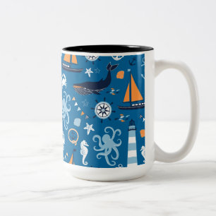 Tasse 2 Couleurs Bleu profond Toutes les choses Nautiques