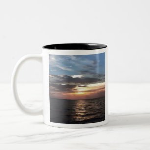 Tasse 2 Couleurs Bleu rose et cerulean Bleu Artistique Océan Lever