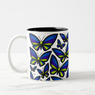 Tasse 2 Couleurs Bleu violet ailes vertes maintenant