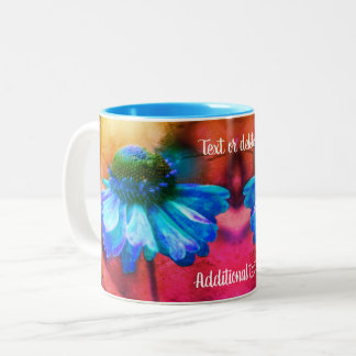 Tasse 2 Couleurs Bleu Zinnia Art détendu Personnalisé