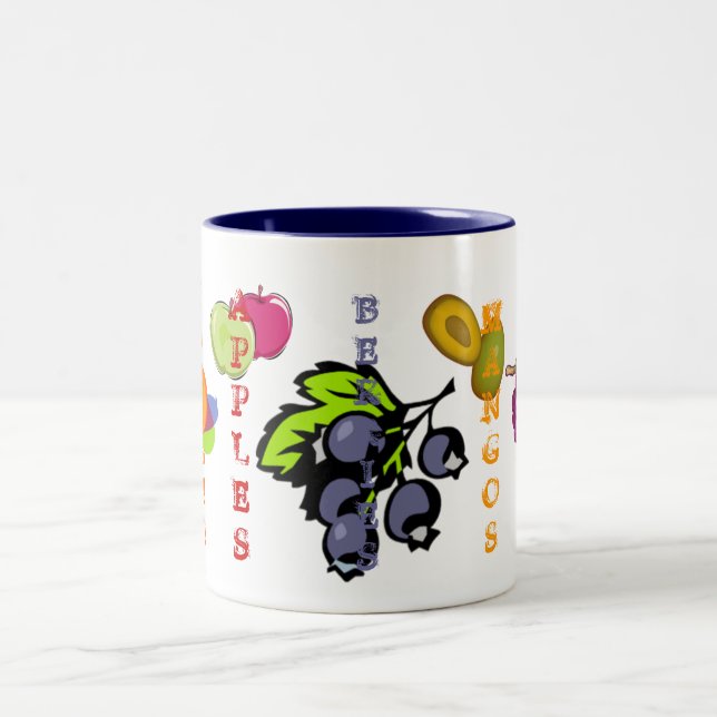 Tasse 2 Couleurs Bleuets à fruits (Centre)
