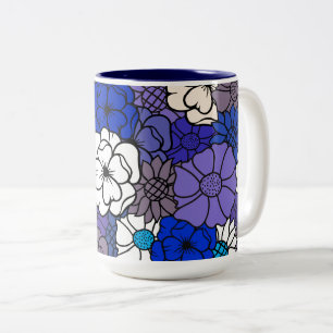 Tasse 2 Couleurs Blooms Brown et bleus