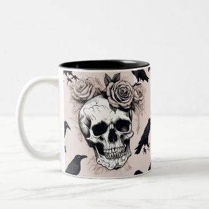 Tasse 2 Couleurs Blooms et os de la réverie gothique