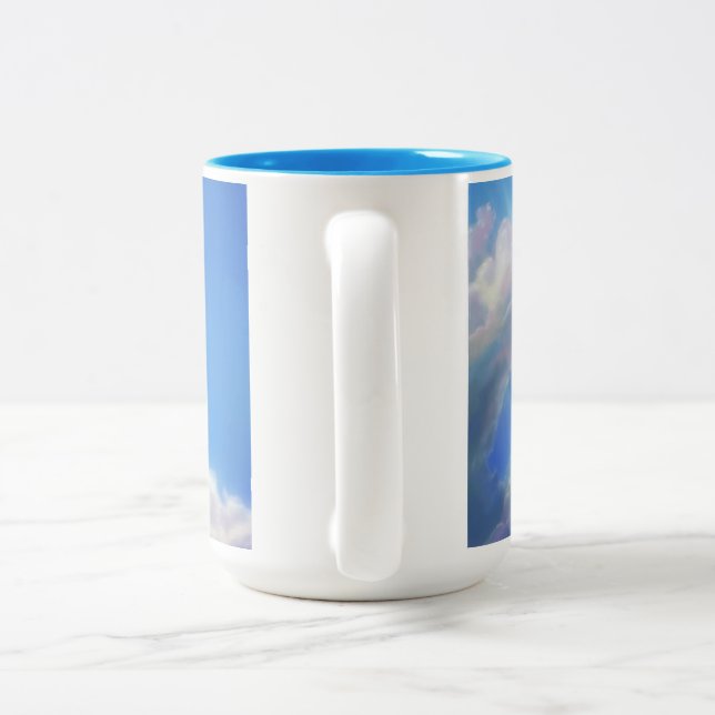 Tasse 2 Couleurs Blue Dragon Soaring Skies  (Poignée)