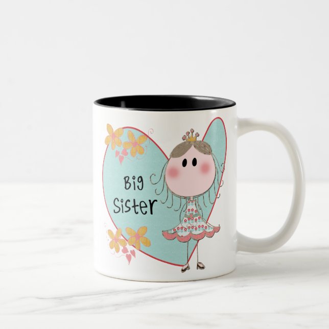 Tasse 2 Couleurs Blue Heart Princess Big Sister (Droit)