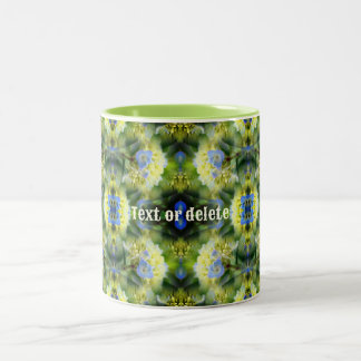 Tasse 2 Couleurs Blue Hydrangea Fleur Abstrait Personnalisé