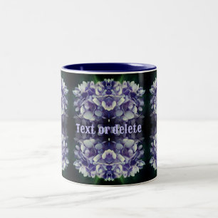 Tasse 2 Couleurs Blue Hydrangea Petals Abstrait Personnalisé