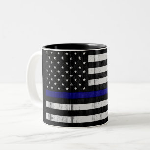 Tasse 2 Couleurs Blue Line mince usé diminuent