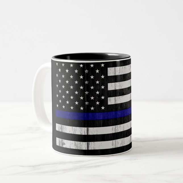 Tasse 2 Couleurs Blue Line mince usé diminuent (Devant gauche)