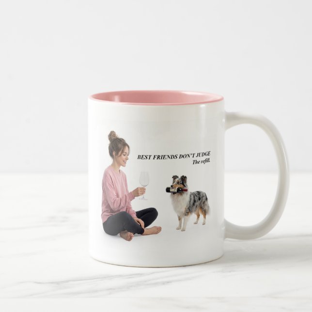 Tasse 2 Couleurs Blue Merle Sheltie Wine Humor Gift (Droit)