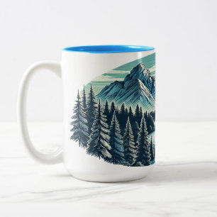 Tasse 2 Couleurs Blue Mountain Wilderness Nature Pittoresque