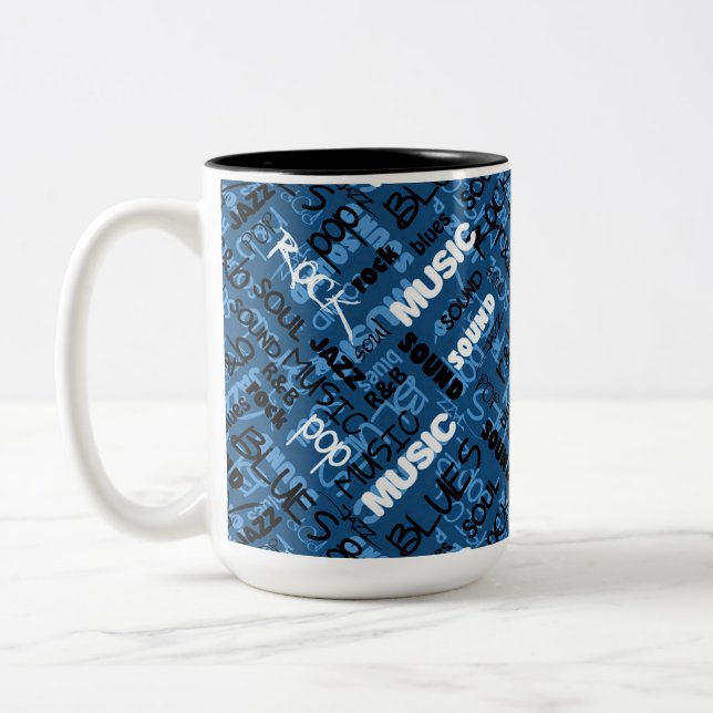 Tasse 2 Couleurs Blue Rock Pop R & B Music (Gauche)