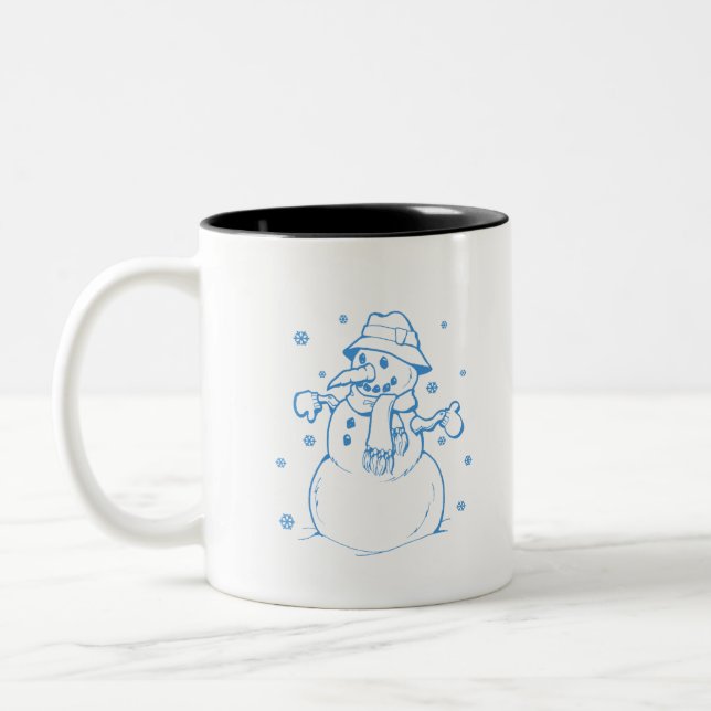 Tasse 2 Couleurs Blue snowman (Gauche)