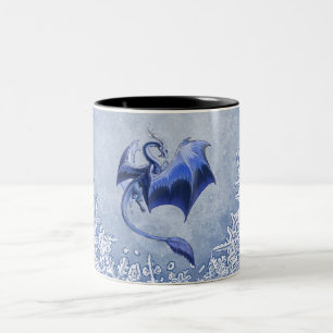 Tasse 2 Couleurs Blue Winter Dragon Imaginaire Nature Art