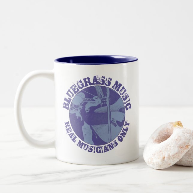 Tasse 2 Couleurs Bluegrass Musique Real Musiciens Only Blue Players (Avec donut)