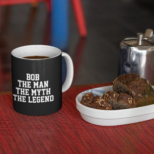 Tasse 2 Couleurs Bob : Homme, Mythe, Légende, noir