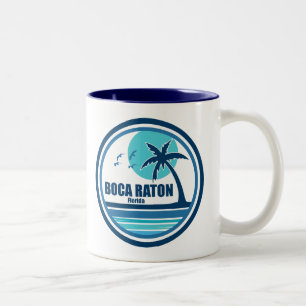 Tasse 2 Couleurs Boca Raton Floride Palm Tree Birds