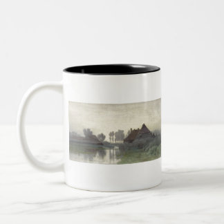 Tasse 2 Couleurs Boer Homes sur l'eau dans le brouillard matinal