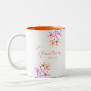 Tasse 2 Couleurs Boho Botanical Custom Fête des mariées