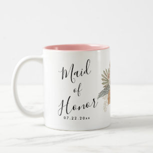Tasse 2 Couleurs Boho Floral Mariage