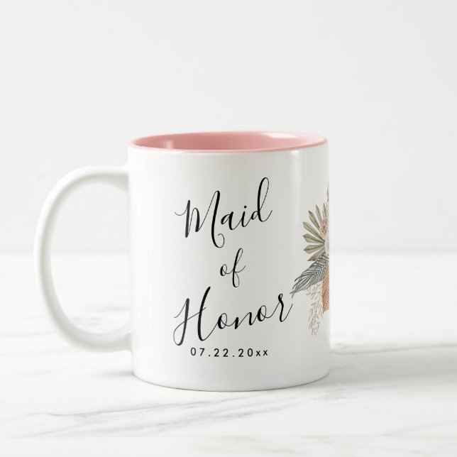 Tasse 2 Couleurs Boho Floral Mariage (Gauche)